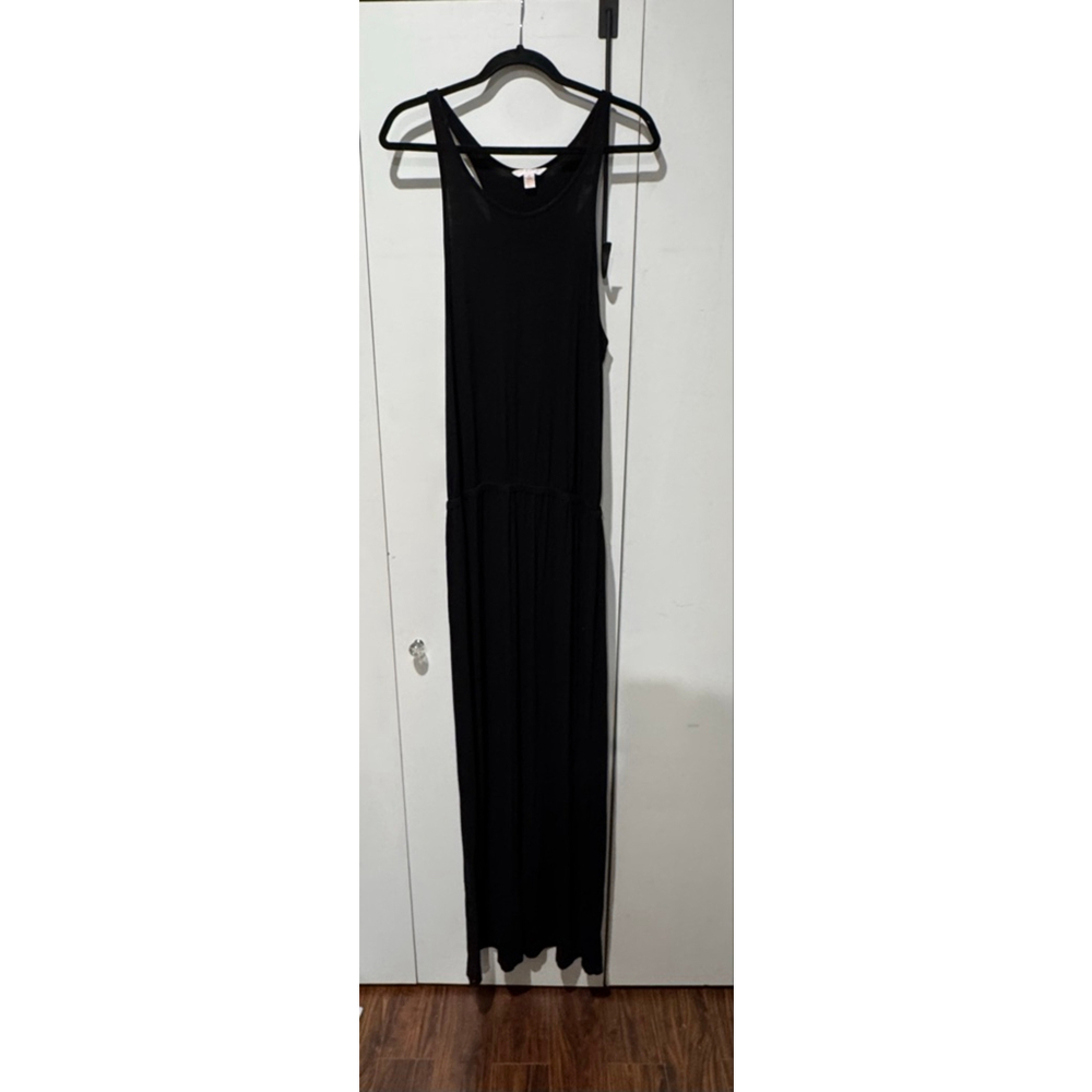 Women's Tori Richard Black Sleeveless Racerback elastic waist Maxi Dress XL